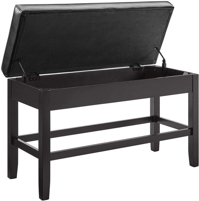 Steve Silver Co. Carrara Black/Ebony Upholstered Storage Counter Bench-2