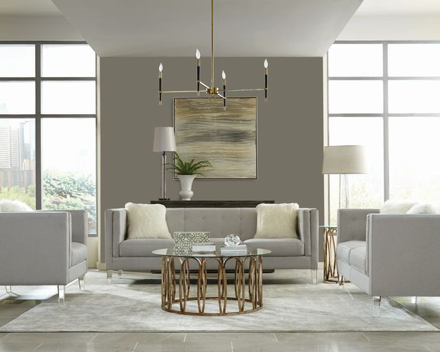 Coaster® Glacier 3-Piece Light Grey Living Room Set-0