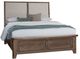 Vaughan-Bassett Woodbridge Dark Cashmere/Gray Queen Upholstered Panel Storage Bed-0