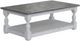 International Furniture Direct Stone Weathered Gray Cocktail Table with Ivory Antiqued Base-0