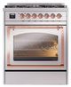 Ilve® Nostalgie II Noblesse 30" Stainless Steel Pro Style Dual Fuel Range with Copper Trim-1