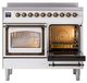 Ilve® Nostalgie II Noblesse 40'' White Pro Style Induction Range with Burnished Trim-4
