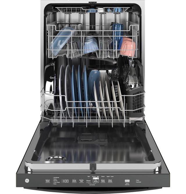 GE® ENERGY STAR® 24" Black Top Control Built-In Dishwasher with Sanitize Cycle-3