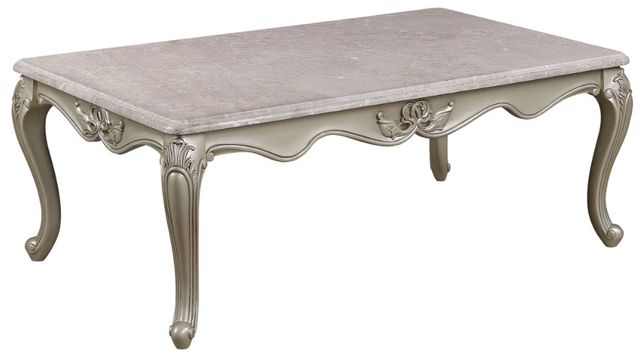 New Classic® Home Furnishings Monique Marble Top Cocktail Table with Champagne Base-0