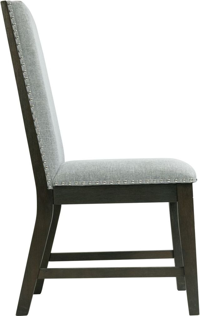Elements International Donavan Black/Gray Upholstered Dining Side Chair-2