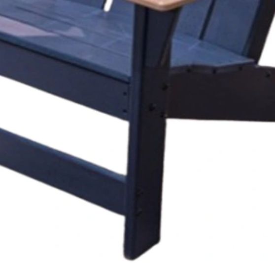 Signature Design by Ashley® East Beach Driftwood/Navy Blue Outdoor Adirondack Chair-1