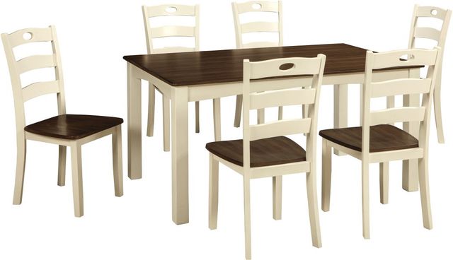 Signature Design by Ashley® Woodanville 7-Piece Cream/Brown Dining Set-0