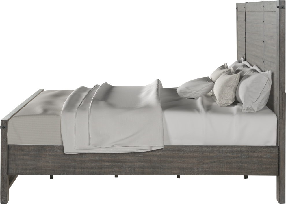 New Classic Home Furnishings Galleon Gray Western King Panel Bed - Thumbnail 3