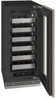U-Line® Home Collection 15" 2.8 Cu. Ft. Panel Ready Wine Refrigerator with Glass Door-4