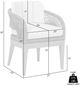 Armen Living Orbit Gray Olefin/Rope Outdoor Dining Chair-2