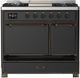 Ilve® Majestic III 40" Graphite Matte Pro Style Dual Fuel Liquid Propane Range with Solid Door and Burnished Trim-0
