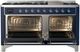 Ilve® Majestic III 60" Midnight Blue Pro Style Dual Fuel Liquid Propane Range with Solid Door and Chrome Trim-4