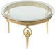 A & B Home Glass Top Round Coffee Table with Golden Legs-1