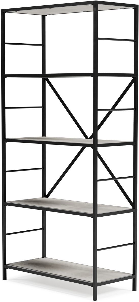 Signature Design by Ashley® Bayflynn White/Black 5 Shelves Bookcase-1