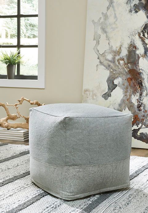 Signature Design by Ashley® Mabyn Gray Pouf-1