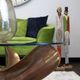 StyleCraft Emelia Glass Top End Table with Antique Bronze Base-1