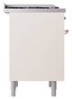 Ilve® Nostalgie II Noblesse 36'' Antique White Pro Style Dual Fuel Range with Copper Trim-2