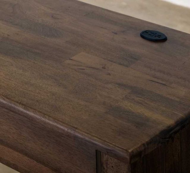 International Furniture Direct Dark Mezquite Stained Dark Desk-3