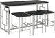 Elements International Ezra 4-Piece Cappuccino/Chrome Bar Table Set-0