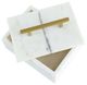 A & B Home White Marble Box with Brass Handle-3