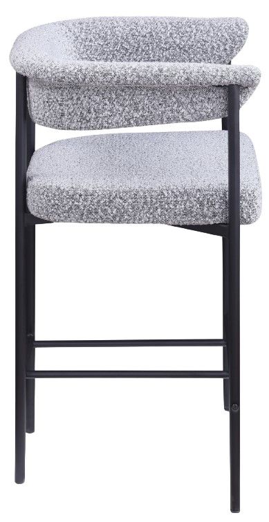 Meridian Furniture Malin Gray/Matte Black Counter Stool-2