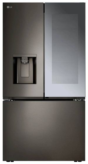 LG 36" 26 Cu. Ft. PrintProof™ Black Stainless Steel Counter Depth French Door Refrigerator Front view of the LG 36" 26 Cu. Ft. PrintProof™ Black Stainless Steel Counter Depth French Door Refrigerator