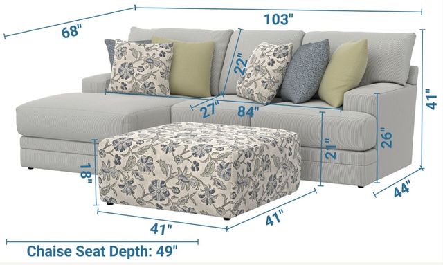 Jackson Furniture Stockbridge 3-Piece Slate Left-Arm Facing Sectional with Ottoman-2