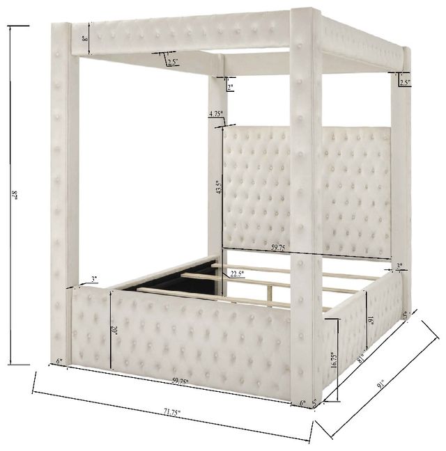Crown Mark Annabelle Black Queen Canopy Bed-2