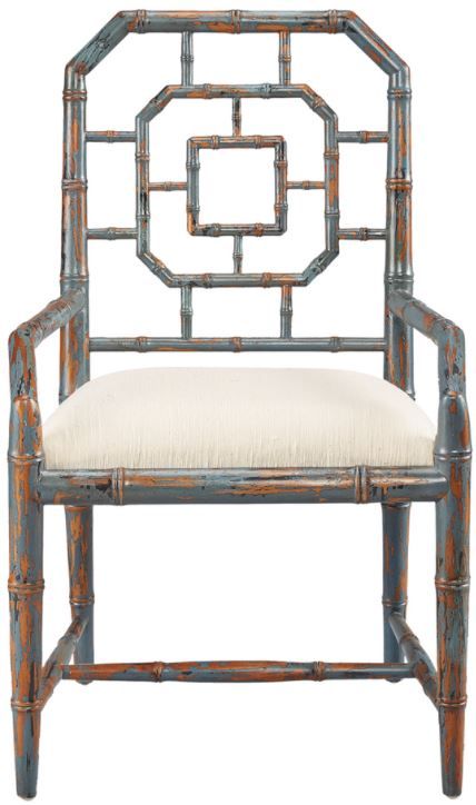 Furniture Classics Lahara Mid-Tone Blue Dining Arm Chair-1
