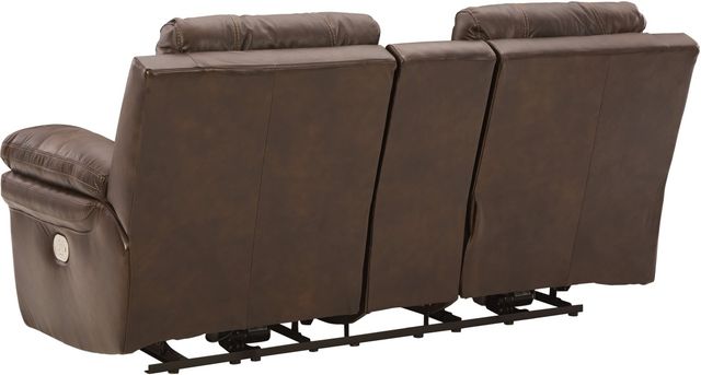 Signature Design by Ashley® Edmar Chocolate Power Reclining Console Loveseat-2