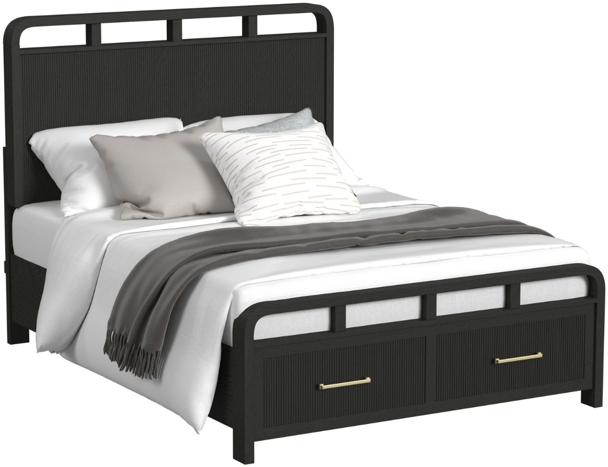 Ridgemont Black with Grain Storage Bed (Queen) - Elements Furniture, image size:1200x923