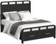 Elements International Ridgemont Black Queen Panel Storage Bed-0