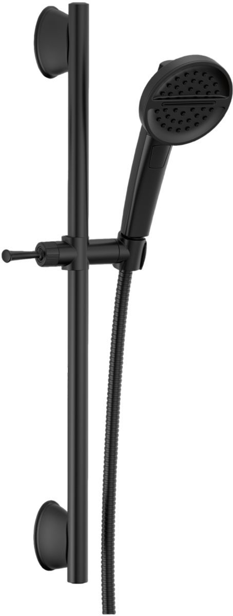 Delta Universal Showering Components Matte Black 3-Setting Slide Bar Handshower-0