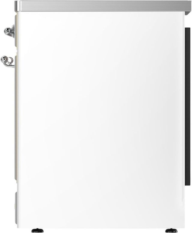Ilve® Majestic III 30" White Pro Style Induction Range with Triple Glass Door and Chrome Trim-3