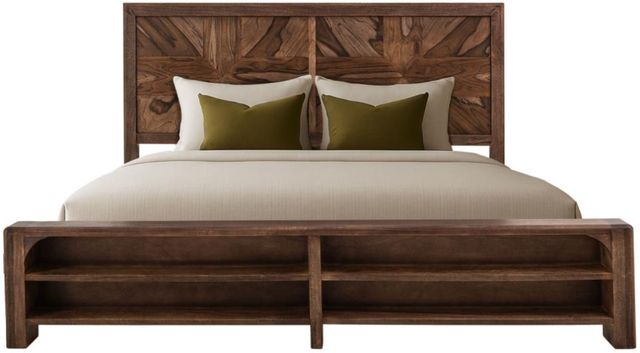 International Furniture Direct Praga Brown Eastern King Panel Bed-0