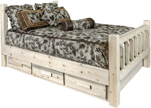 Montana Woodworks® Homestead Clear Lacquer California King Bed with Storage-0