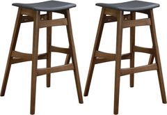 Coaster® Finnick 2-Piece Dark Grey/Walnut Bar Stools