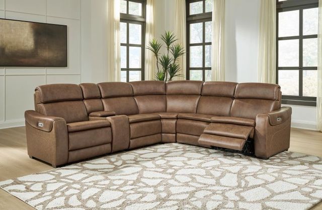 Signature Design by Ashley® Crowell 6-Piece Saddle Power Reclining Sectional with Storage Console-1