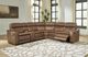 Signature Design by Ashley® Crowell 6-Piece Saddle Power Reclining Sectional with Storage Console-1