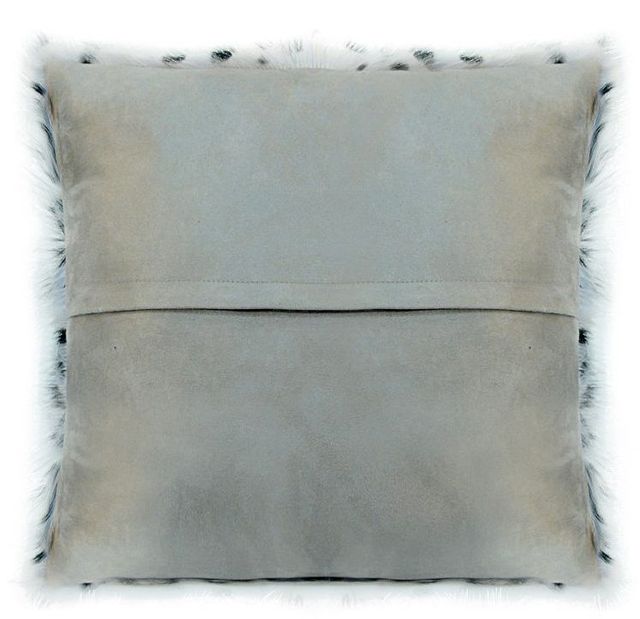 Moe's Home Collection Spotted Goat Light Grey Leopard Fur Pillow-1