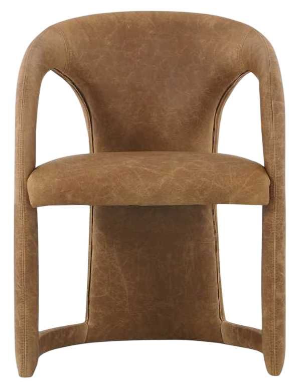 Classic Home Archie Maple Brown Leather Dining Chair-2