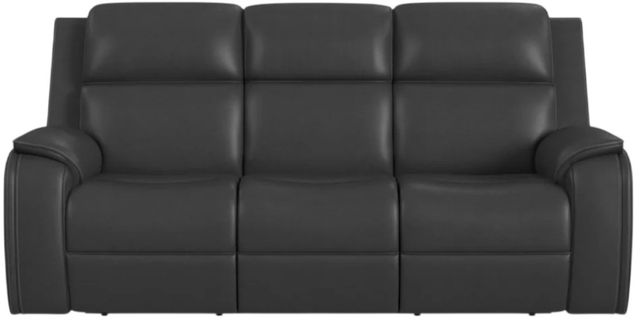 Flexsteel® Ziggy Iron Leather Power Reclining Sofa with Power Headrest and Lumbar-2