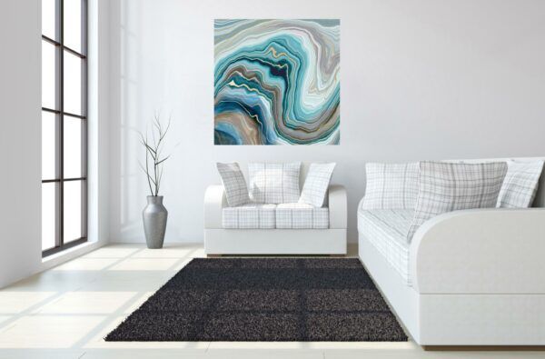 Classy Art Style 27 Floating Tempered Glass with Foil Wall Art-2