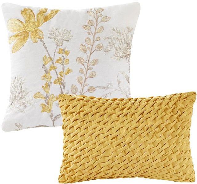 Olliix by Harbor House 5 Piece Yellow Full/Queen Meadow Cotton Comforter Set-4