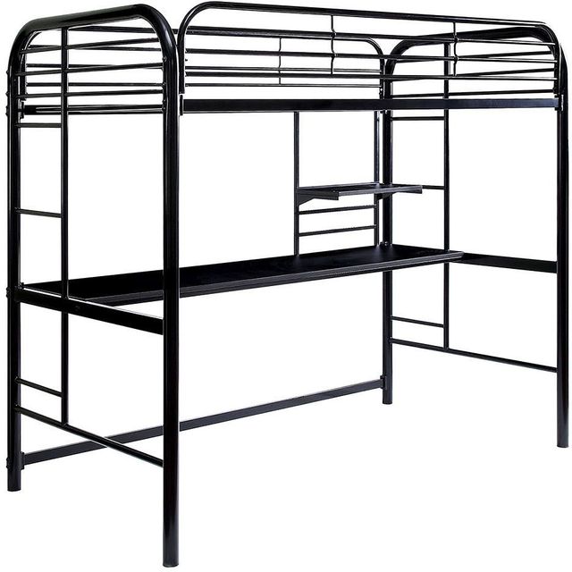 Furniture of America® Opal Silver Twin Loft Bed with Storage-0