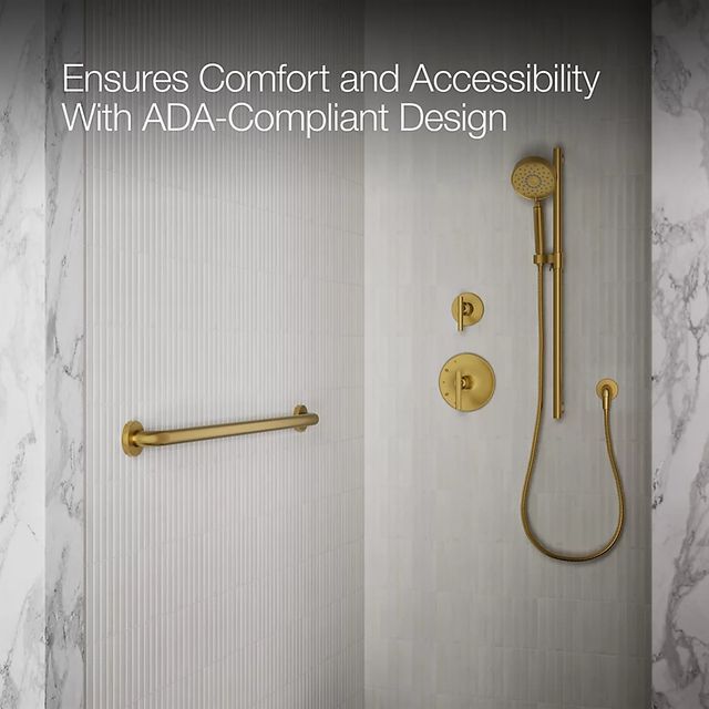 KOHLER® Vintage® Contemporary Vibrant Brushed Moderne Brass 36" Grab Bar-3
