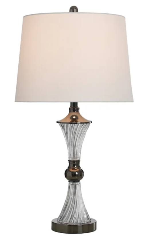 StyleCraft Clear Black Nickle Table Lamp -1