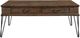 Mazin Furniture Shaffner Rustic Oak Coffee Table with Black Hairpin Legs -0