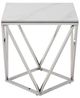 Mazin Furniture Lyris White End Table with Silver Base-1