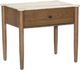 Four Hands Joah Antique White Marble/Light Brown Oak Nightstand-0